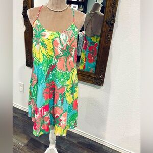 Silk Lilly Pulitzer Maisy Racerback Mini Dress Fairycore Vacation Vibes Sz M